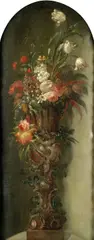 French School, Still lifes, a pair, oil on canvas, shaped tops