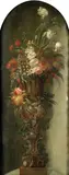 French School, Still lifes, a pair, oil on canvas, shaped tops