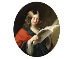 Frederick Newenham, Portrait of a young girl, oil on canvas laid to board