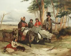 Erskine E. Nicol, Travellers at rest, oil on canvas