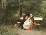 Frans Gons, The rattle, oil on board