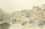 Ows Peter De Wint, Knaresborough, watercolour and pencil
