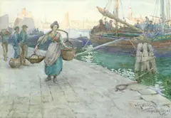 William Kay Blacklock, On the Riva degli Schiavoni, Venice, watercolour