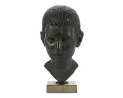 Head of a boy, together with a pencil, pen and ink work on paper by the same artist by Georg Ehrlich, bronze, offered Dec 2017