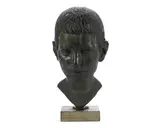 Georg Ehrlich, Head of a boy, together with a pencil, pen and ink work on paper by the same artist, bronze