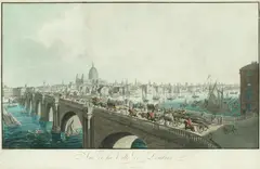 Ferdinand Runk, Vûe de la Ville de Londres, by J. Schütz, Etching with extensive hand-colouring, 1811