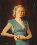 English School, 20th Century, A portrait of the actress Lalla Collins, oil on canvas