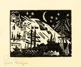 Lyonel Feininger, Nacht an der Küste, 1918, Holzschnitt auf Japanbütten