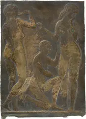 Moissey Kogan, Aus: „Das goldene Zeitalter II, 1908, Bronzerelief mit brauer Patina
