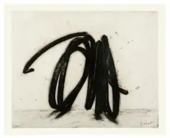 Indeterminate Line II by Bernar Venet, 2016, Radierung, Polymergravur und Carborundum auf Velin, sold Jul 2020