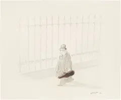 Jean-Jacques Sempé, Ohne Titel, 1988, Farbkreide und Tuschfeder auf Papier