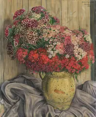 Aimé Barraud, Œillets de poète (Bartnelken), 1933, Öl auf Leinwand