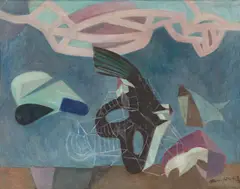 Wolfgang Frankenstein, Im Käfig, 1947, Öl auf Leinwand