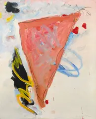 István Nádler, Rózsaszínben, 1986, Öl und Kreide auf Leinwand