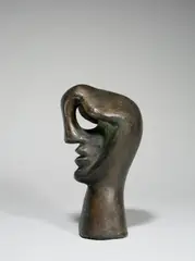Jeanne Mammen, Männerkopf, Um 1945, Bronze mit dunkelbrauner Patina