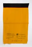 K.P. Brehmer, Korrektur der Nationalfarben, 1969, Filzstift in Schwarz auf 4 aneinander genähten Stoffbahnen