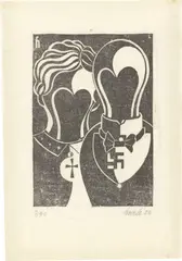 Spießerpaar by Heinrich Hoerle, 1922, Linolschnitt auf Japanbütten, sold Jun 2021