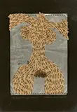 Al Hansen, An Angel Venus for Rheino, 1984, Assemblage: Streichhölzer über Metall auf Karton
