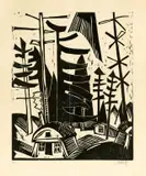Hoher Wald by Karl Schmidt-Rottluff, 1919, Holzschnitt auf Velin, sold Jul 2020