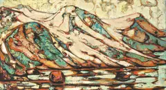 Dünenküste am Wattenmeer, Sylt by Max Kaus, 1968, Öl auf Leinwand auf Spanplatte, sold Dec 2022