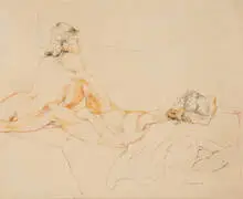 Joyce Treiman, Nude Study, c. 1960-70, Pastel drawing on paper