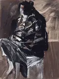 Jan Stussy, Untitled (Seated figure), c. 1950-70, Gouache on paper