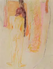 Untitled (Nude) by William Brice, 1965, Pastel on paper, sold Oct 2011