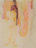 William Brice, Untitled (Nude), 1965, Pastel on paper