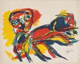 Man and Animal by Karel Appel, 1962, Lithograph, sold Oct 2011