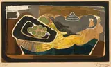 Georges Braque, Théière et Raisins, 1956, Color etching