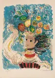 Kostia Terechkovitch, Jeune Fille Chapeau, c.1950-60, Lithograph