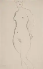 Gustav Klimt, Nude study, c. 1917, Pencil on paper