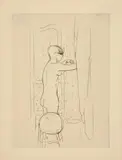 Pierre Bonnard, Nude at window, 1927, Etching
