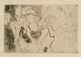 Jean-Louis Forain, Four etchings B: Les Folies-Bergere; D: Le Café de la Nouvelle Athènes, c. 1880, Etching