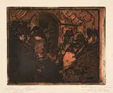 Auguste-Louis Lepère, Interieur d'Ommibus, Etching
