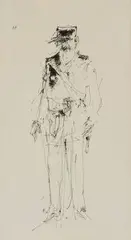 Edward Eichelbaum, Gendarme, c. 1960, Ink drawing