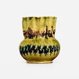 Vase by George E. Ohr, 1898-1910, glazed earthenware, sold Sep 2023