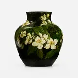 John Bennett, Vase with dogwood blossoms, 1881, glazed earthenware