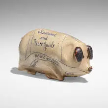 Texarkana Pottery, Pig flask, c. 1880, salt-glazed stoneware