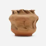 Vase by George E. Ohr, 1898-1910, glazed earthenware, sold Sep 2023