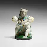 Putti with bear by Michael Powolny for Wiener Keramik, glazed porcelain, sold Sep 2023