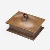 Cigar box, model 268 by Gustav Stickley, c. 1905, handwrought copper, Spanish cedar, sold Sep 2023