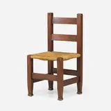 McHugh Furniture Co., Chair, c. 1902, oak, rush