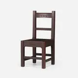 Roycroft, Chair, model 027, c. 1906, oak, leather, patinated and brass-plated steel