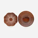 Harvey Fein, Plates, set of two, 2007, 2012, Swiss pear, madrone