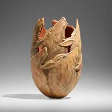 Ron Layport, Wolf Spirit, 2012, maple, pigment