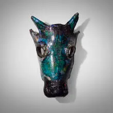 Henrik Allert, Horse head wall sculpture, glazed earthenware