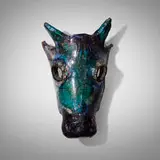Henrik Allert, Horse head wall sculpture, glazed earthenware