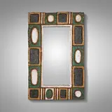 Les Argonautes, Wall mirror, c. 1965, glazed stoneware, mirrored glass