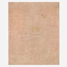 Handrawn medium pile carpet by Tyler Hays, c. 2020, hand-knotted wool and silk, sold Oct 2025